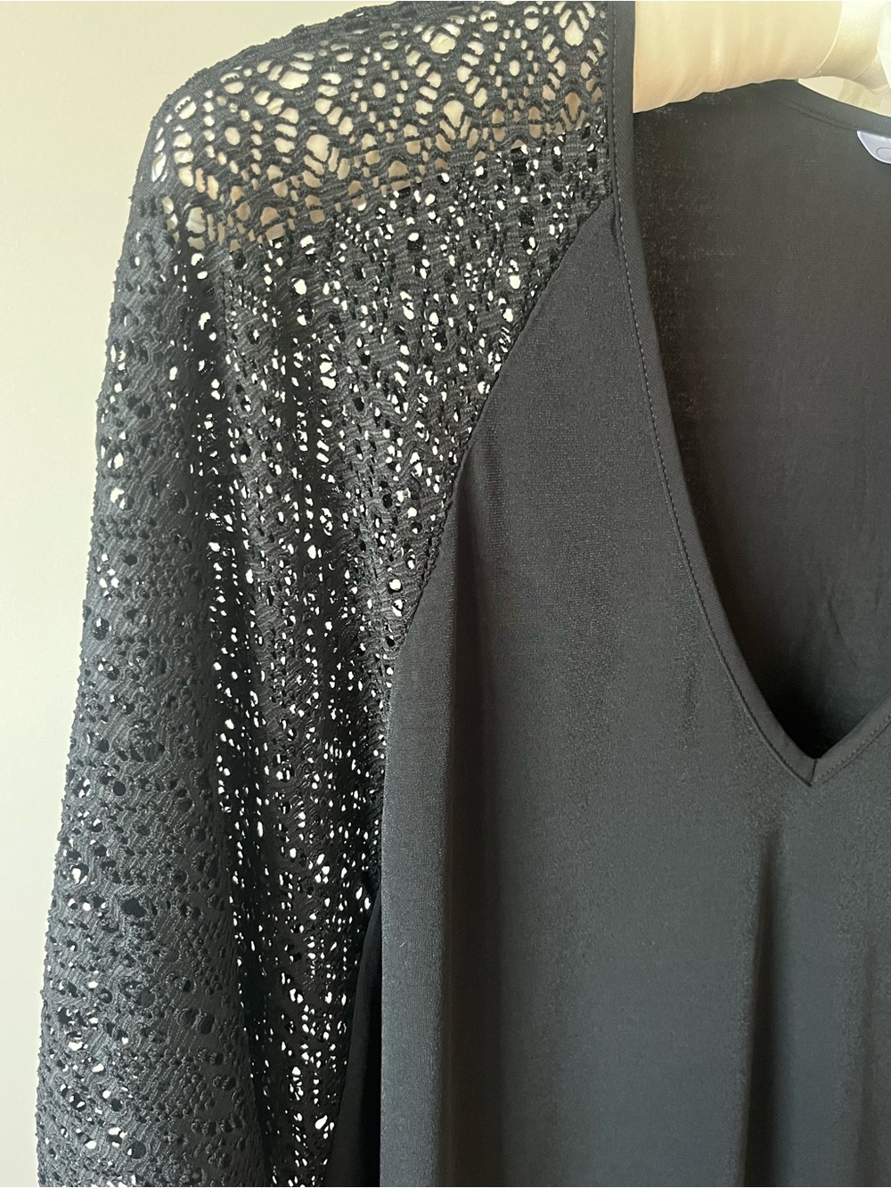 KOY Resort Black Lace Sleeve Tunic Cover-Up Top Boho Resortwear XL - Picture 3 of 13